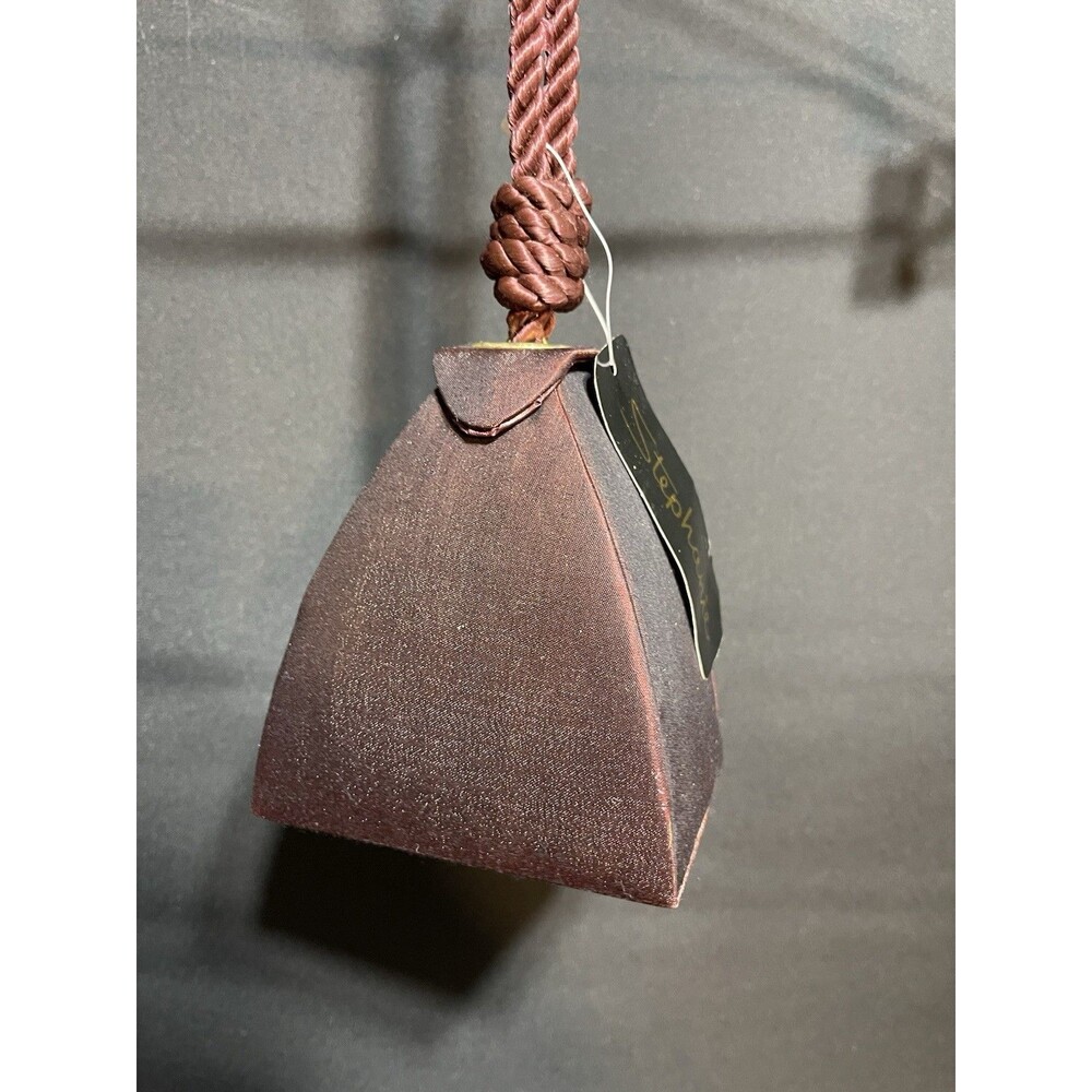 Stephanie Burgundy Satin Mini Bag | Rope Handle Evening Purse | Vintage Style - Picture 7 of 7